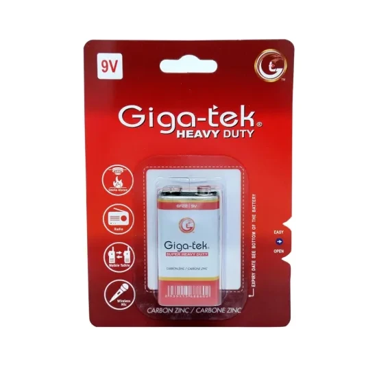 Giga-tek Zinc Chloride 9V Battery Pack of 1