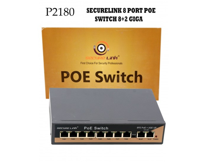 SECURELINK POE SWITCH 8 PORT (POE 8+2GE FEW)