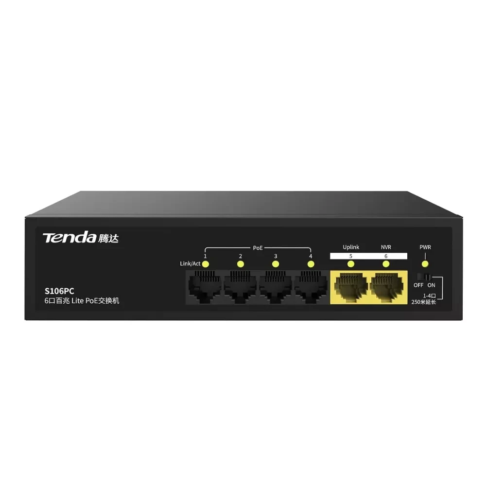 Tenda Poe Switch 4 Port (4 FE + 2  FE Port) S106PC