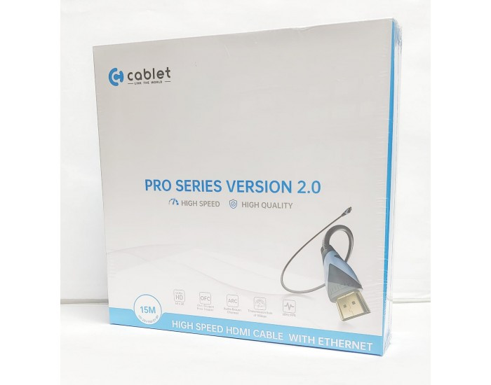 CABLET HDMI CABLE 15M 4K 60HZ 1080P WITH ETHERNET 18GB/S SPEED