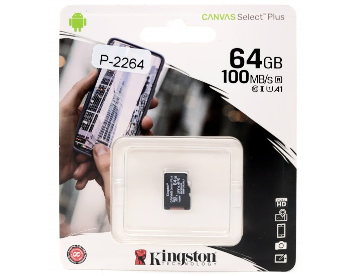 KINGSTON MICRO SD 64GB CLASS 10 (CANVAS SELECT PLUS)