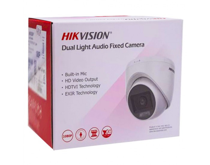 HIKVISION DOME 2MP (76D0TLPFS) 2.8MM BUILT IN MIC WITH DUAL LIGHT