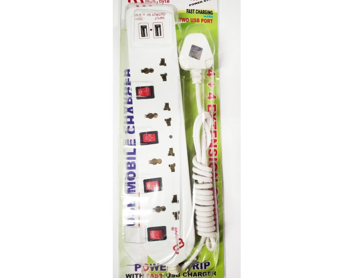 MULTYBYTE SPIKE 4 SOCKET 4 SWITCH 2 USB 2.0M