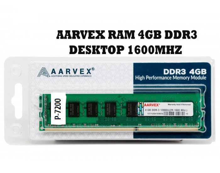 AARVEX RAM 4GB DDR3 DESKTOP 1600MHZ 1R (8 CHIP) (FOR 61 & 81 ONLY)