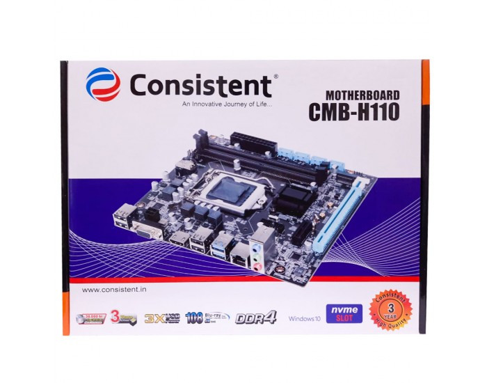 CONSISTENT MOTHERBOARD 110 (H110) DDR4 (FOR INTEL 6TH | 7TH GEN) WITH NVME SLOT