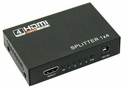 TV-OUT CABLE 4 PORT HDMI SPLITTER (1IN-4OUT)FULL HD 1080P HDMI 1.4 SPLITTER (BlACK FOR TV)