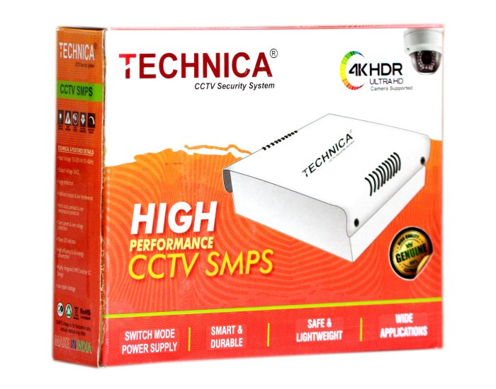 TECHNICA CCTV POWER SUPPLY 16CH METAL (SINGLE OUTPUT) 12V/20A