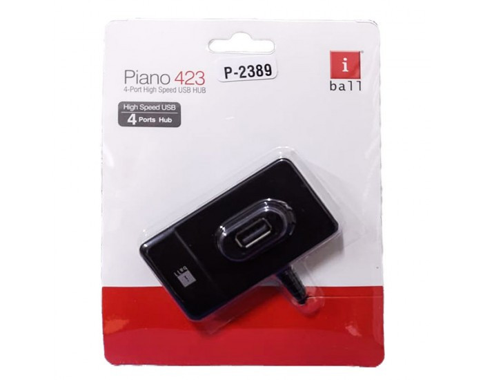 IBALL USB HUB 4 PORT 2.0 (PIANO 423)