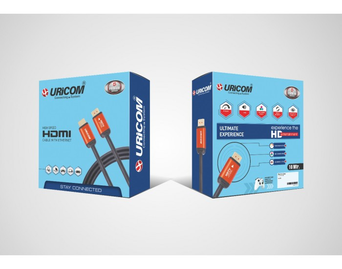 URICOM HDMI CABLE 1.5M 720P WITH ETHERNET 4.95GB/S SPEED