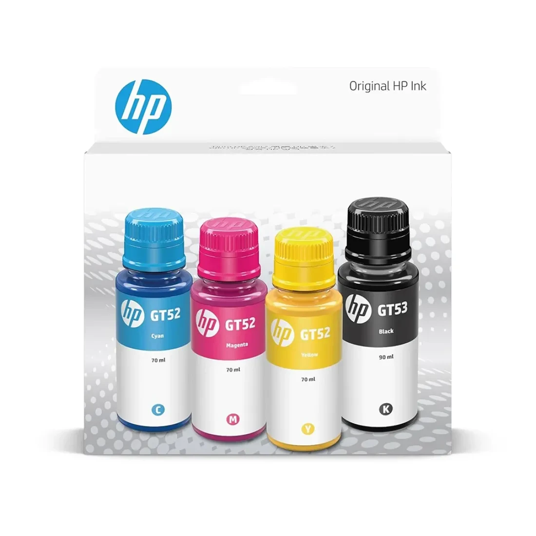 HP GT52 Cyan Magenta Yellow GT53 Black Ink Bottle Combo