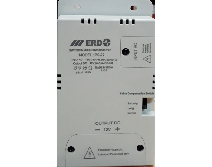 ERD CCTV POWER SUPPLY 8CH FIBER PS22|PS041 (SINGLE OUTPUT) 12V/8A