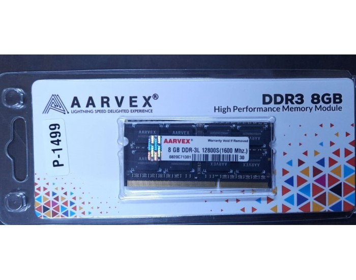 AARVEX RAM 8GB DDR3 LAPTOP 1600MHZ