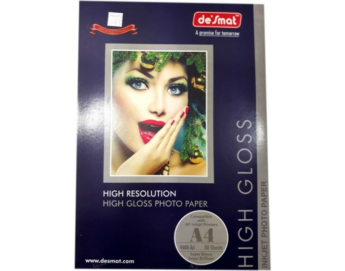 DESMAT INKJET PHOTO PAPER 130 GSM A4 (50 SHEETS)
