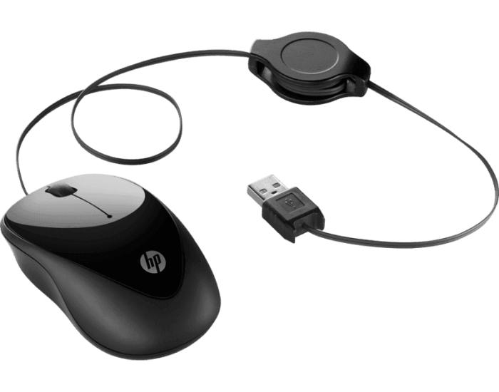 HP MOUSE USB RETRACTABLE 100