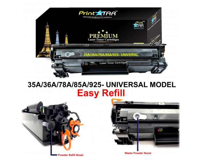 PRINT STAR COMPATIBLE LASER CARTRIDGE FOR HP 35A 36A 85A | 925 EASY REFILL