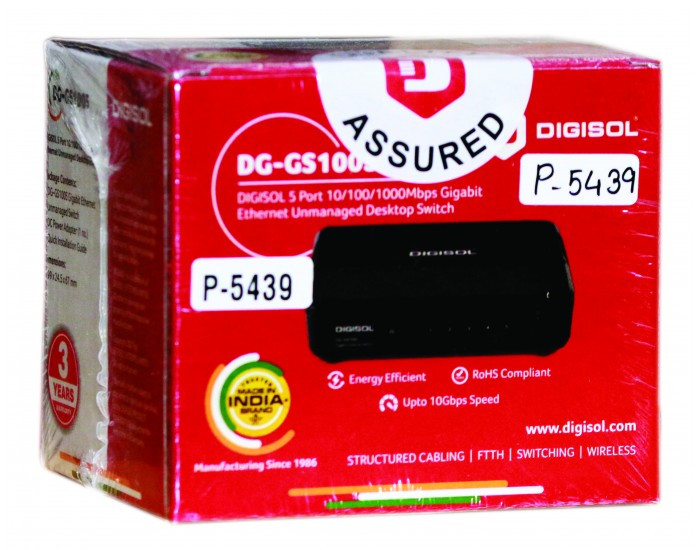 DIGISOL DESKTOP SWITCH 5 PORT (DG GS1005) GIGABIT