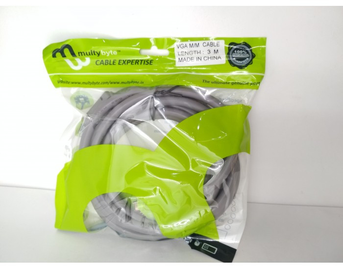 MULTYBYTE VGA TO VGA / RGB MALE TO MALE CABLE (3+6) 3M