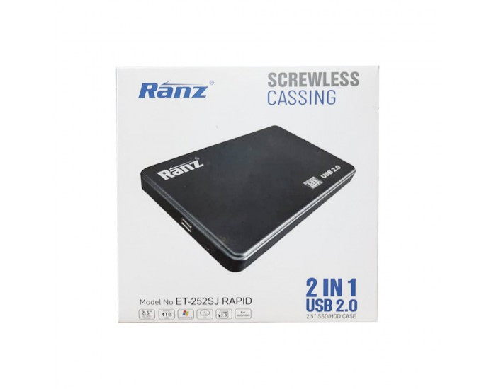 RANZ SSD SATA CASING 2.5" 2 IN 1 (PLASTIC) USB 2.0