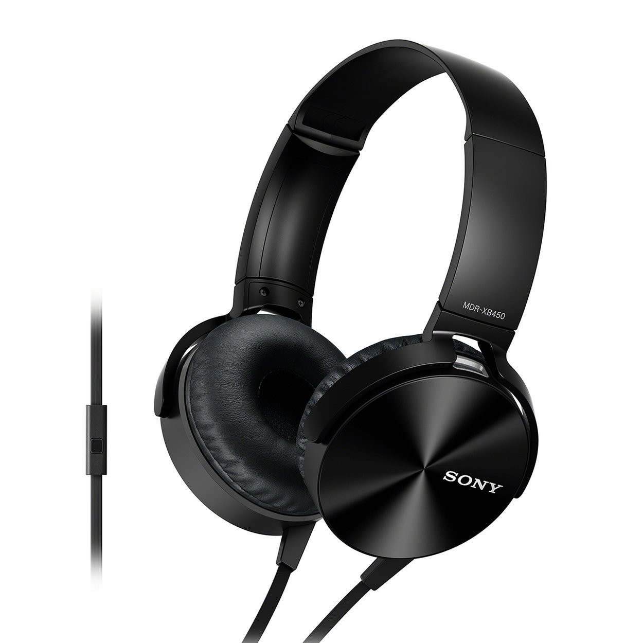 SONY MDR-XB450AP WIRED EXTRA BASS ON-EAR HEADPHONES WITH TANGLE FREE CABLE, 3.5MM JACK, HEADSET WITH MIC FOR PHONE CALLS AND 1 YEAR WARRANTY - (BLACK)
