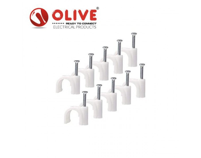 OLIVE CABLE CLIP 7MM (PACK OF 100PCS)