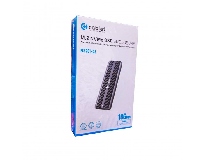 CABLET SSD NVME CASING TYPE C TO USB (METAL) (MS201C3)