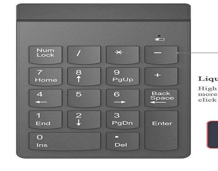 NUMERIC WIRELESS KEYBOARD BLACK WIRED RF KEYBOARD