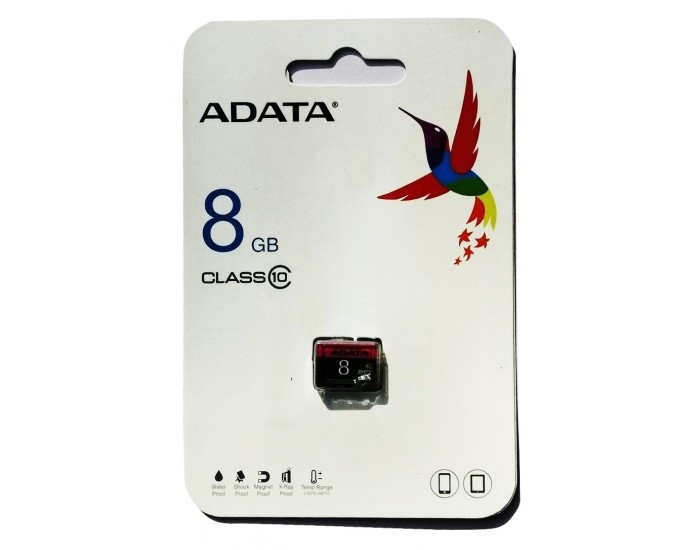 ADATA MICRO SD 8GB MEMORY C10 (1 YEAR)