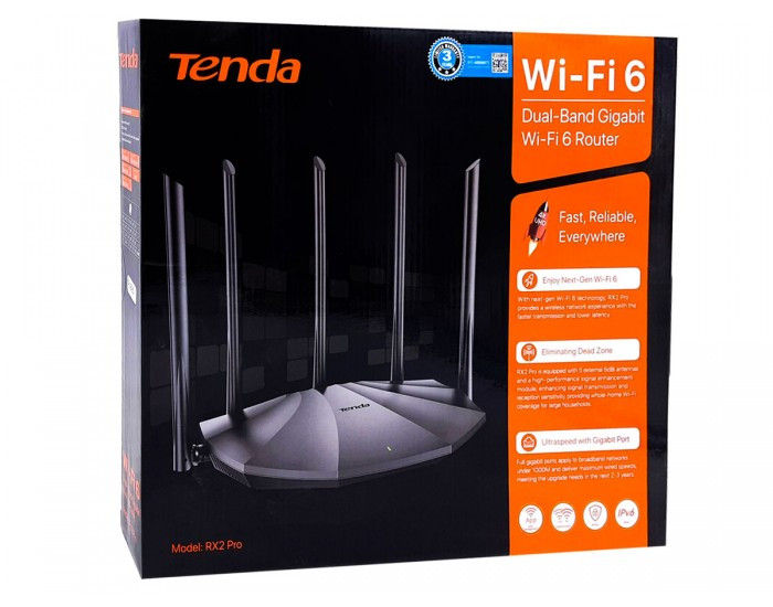 TENDA WIRELESS DUAL BAND GIGABIT ROUTER RX2 PRO 1500MBPS