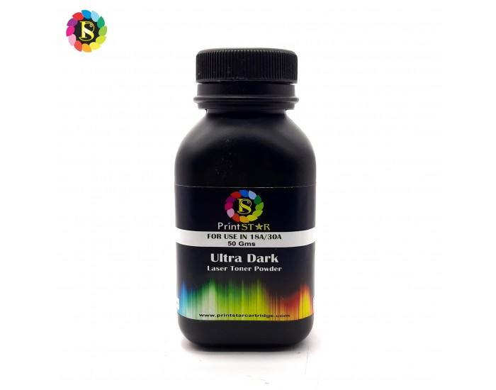 PRINT STAR LASER TONER POWDER FOR HP 18A|30A UNIVERSAL 50GM (ULTRA DARK)