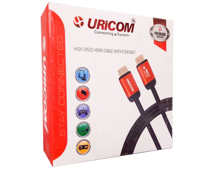 URICOM HDMI CABLE 1.5M 4K 30HZ 1080P WITH ETHERNET 10.2GB/S SPEED