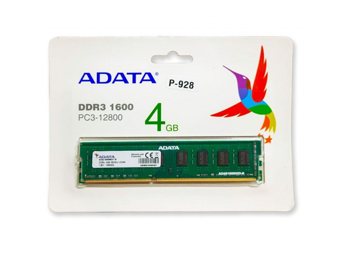 ADATA DESKTOP RAM 4GB DDR3 1600 MHZ