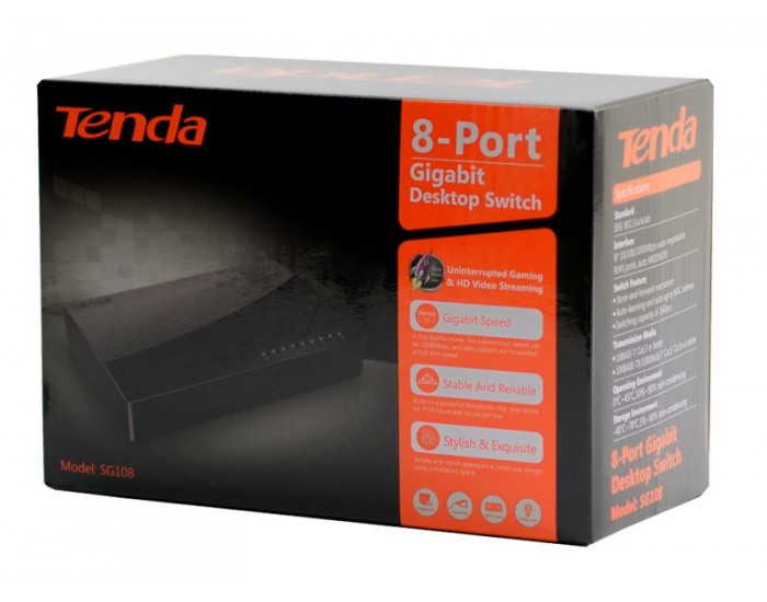 TENDA DESKTOP SWITCH 8 PORT GIGA (SG108)