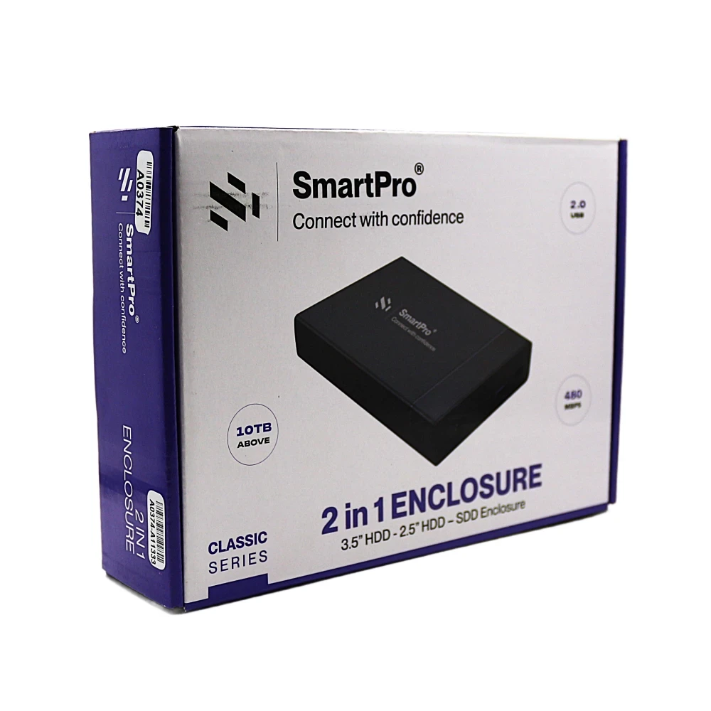Smart-Pro HDD Casing 3.5 Inch With Adapter USB 2.0 Plastic