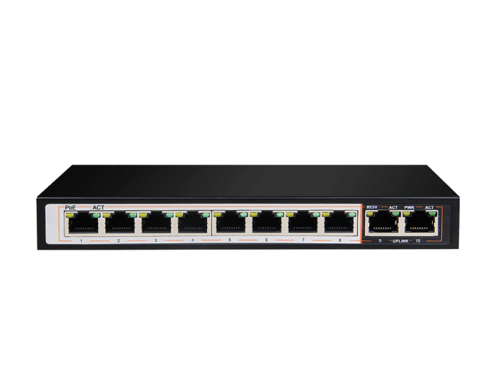 DLINK POE SWITCH 8 PORT GIGA (8 PORT GIGA + 2 GIGA UPLINK) DGS F1010P E