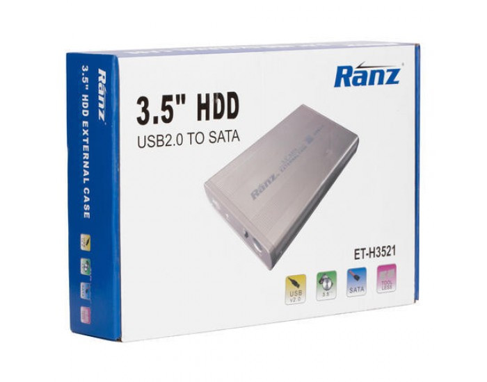 RANZ HDD SATA CASING 3.5" 2.0 WITH ADAPTER (2TB SUPPORT)