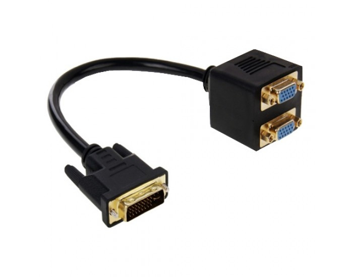 DVI TO 2 VGA FEMALE CABLE