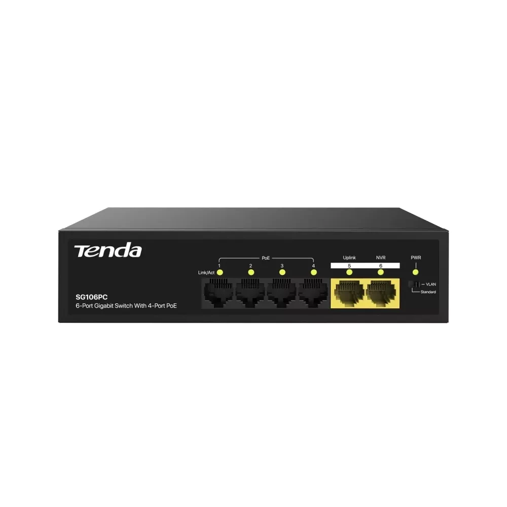 Tenda Poe Switch 4 Port (4 GE + 2 GE Port) SG106PC